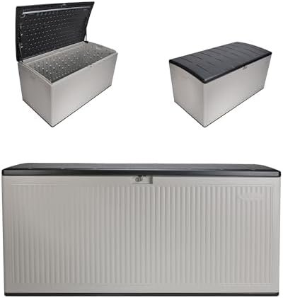 Suncast 160-Gal. Resin Extra-Large Outdoor Patio Deck Box with Pad-Lockable Lid