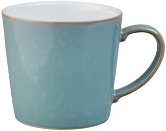 Denby - Azure Coupe Blue Large Coffee Mug -13.5 Ounce Stoneware Tea Cup Mug