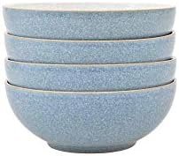 Denby - Elements Blue Cereal Bowls Set of 4 - Dishwasher Microwave Safe Crockery