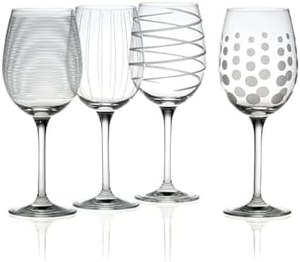 Mikasa Cheers White Wine Glasses Set of 4, 16-Ounce Elegant Glassware