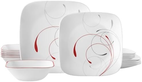 Corelle Vitrelle 18-Piece Service for 6 Dinnerware Set Triple Layer Glass and
