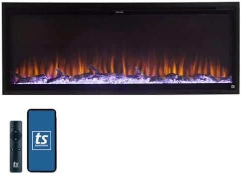 Touchstone Sideline Elite Smart 50” WiFi-Enabled Electric Fireplace - in-Wall