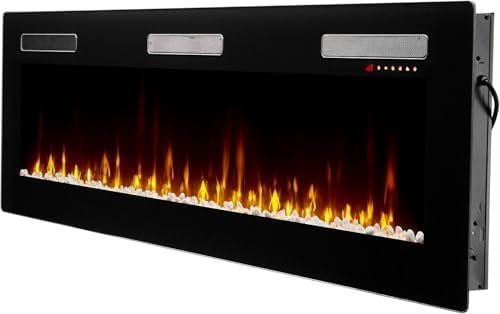 Dimplex Sierra Electric Fireplace Heater, 72" Inch, Black, 1400W - Wall Mounted