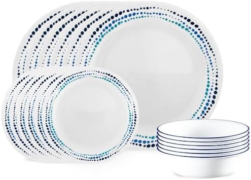 Corelle Vitrelle 18-Piece Service for 6 Dinnerware Set Triple Layer Glass and