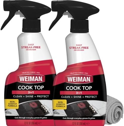 Weiman 2-Pack Cooktop Cleaning Spray & Microfiber Cloth – Cooktop & Oven Cleaner