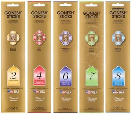 Gonesh - Classic Incense Sticks Variety Pack - Non-Toxic 10” Slow Burn Aromatic
