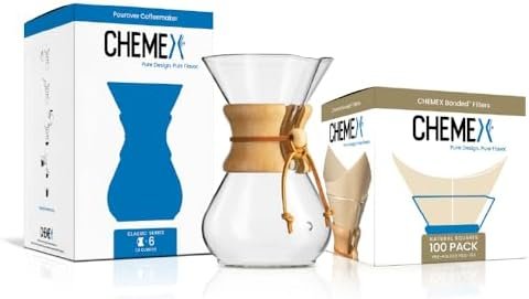 CHEMEX Bundle - 6-Cup Classic Series - 100 ct Square Filters - Exclusive