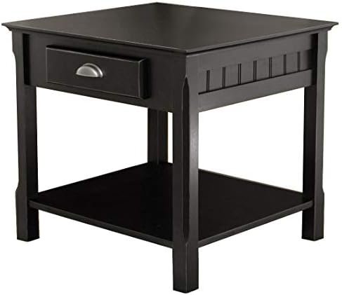 Winsome Wood Timber Occasional Table, Black, 21.97 x 21.97 x 22.05 inches