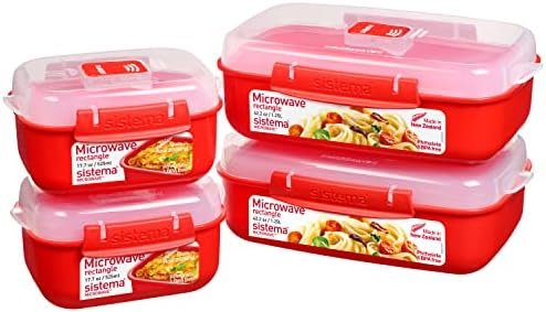 Sistema Microwave Food Storage Containers with Steam Release Vent, Dishwasher