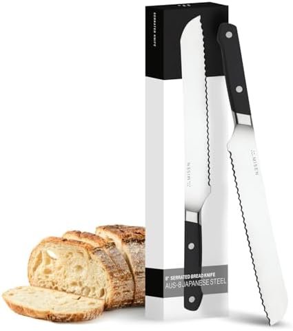Misen Serrated Bread Knife - High-Carbon Japanese AUS8 Steel