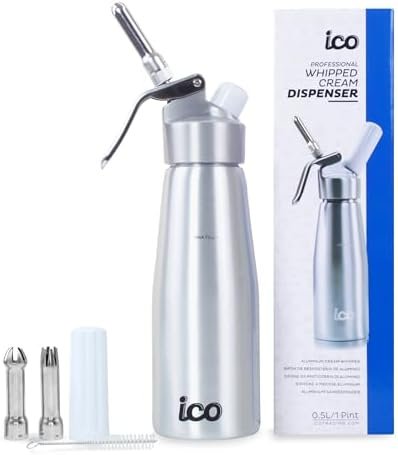ICO Professional Aluminum Whipped Cream Dispenser for Whipping Cream