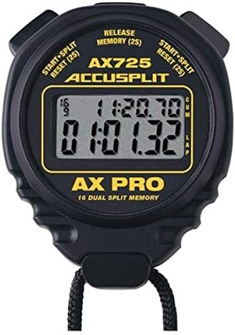 ACCUSPLIT AX725 Dual Line 16 Memory Pro Stopwatch,Black,8.5 x 5 x 1