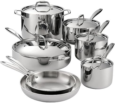 Tramontina Signature Tri-Ply Clad Stainless Steel 12-Piece Cookware Set