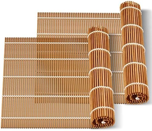 9.5"x9.5"Bamboo Sushi Rolling Mat,kimbap roller(2 PCS)