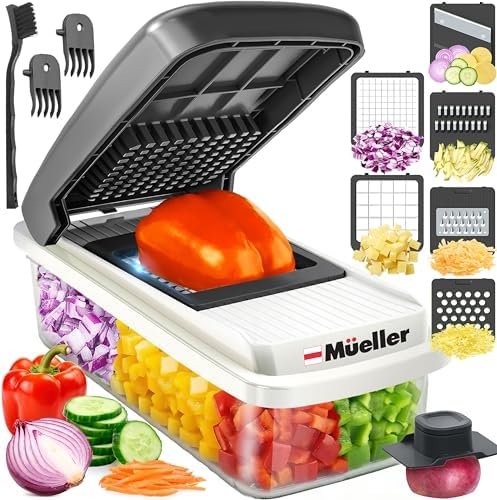 Mueller Vegetable Chopper Mandoline Slicer, Food Veggie Chopper, Cheese Grater