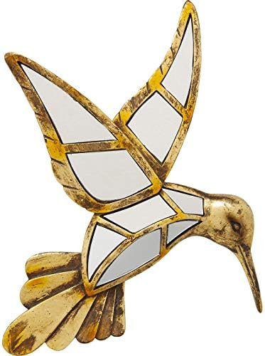 Kare Design Wall Decoration Hummingbird Mirror, Gold, Handmade, 27x32cm